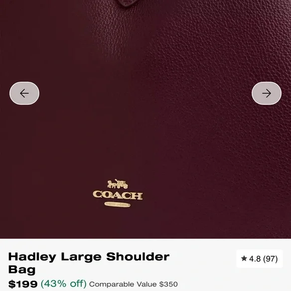Coach Pebbled Large Hadley Bag - Picture 10 of 11